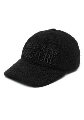 Versace Jeans Couture logo-embroidered faux-shearling cap - Black