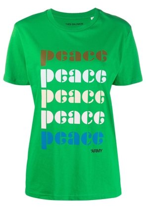 Yves Salomon peace-print organic-cotton T-shirt - Green