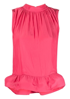 Lanvin ruffle-hem charmeuse sleeveless blouse - Pink