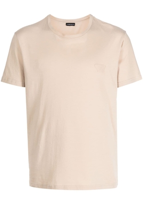 Emporio Armani logo-patch cotton T-shirt - Neutrals