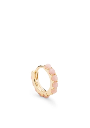 We by WHITEbIRD 18kt yellow-gold Ismène pink opal hoop earring
