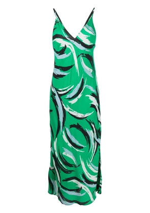 Essentiel Antwerp graphic-print V-neck maxi dress - Green