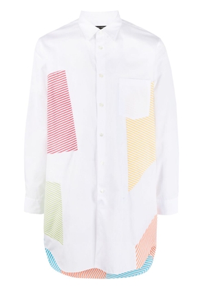 Comme Des Garçons striped panelled cotton shirt - White