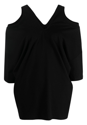 Gauchère V-neck asymmetric T-shirt - Black