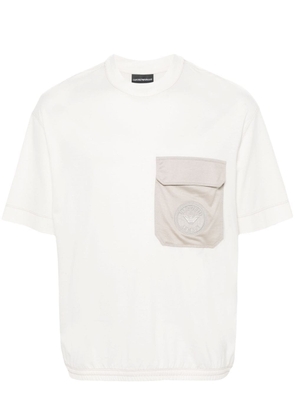 Emporio Armani logo-embroidered T-shirt - Neutrals