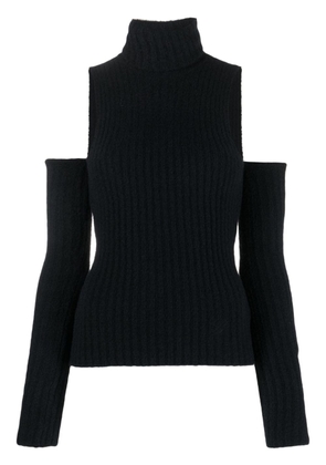 Blumarine detachable-sleeves ribbed-knit top - Black