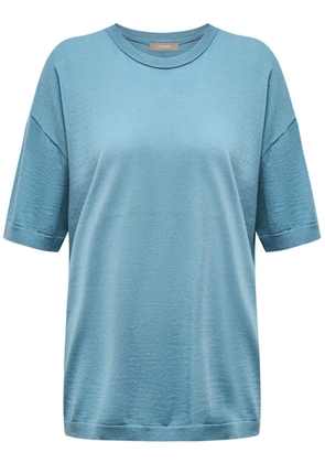 12 STOREEZ fine-knit short-sleeved T-shirt - Blue
