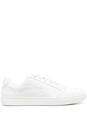 Trussardi debossed-logo leather sneakers - White
