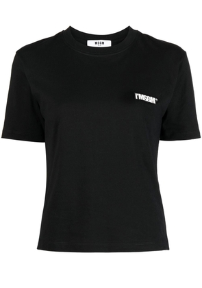 MSGM logo-patch short-sleeve T-shirt - Black