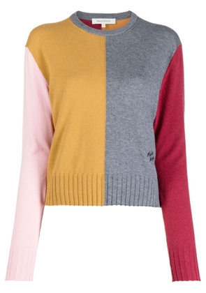 Maison Kitsuné logo-embroidered panelled sweatshirt - Multicolour
