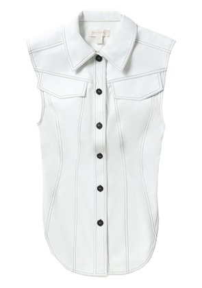 Materiel sleeveless cropped-back shirt - White
