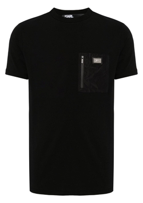 Karl Lagerfeld logo-plaque crew-neck T-shirt - Black