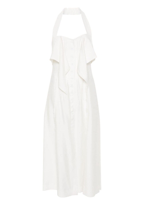 Cult Gaia halterneck textured maxi dress - White