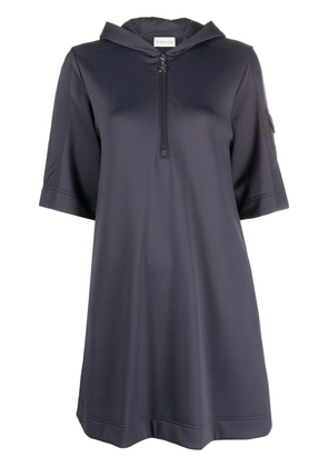 Moncler quarter-zip short-sleeve dress - Blue