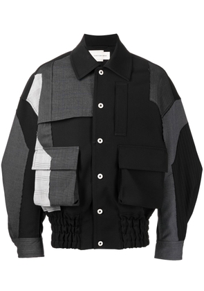 Feng Chen Wang Patchwork Woollen jacket - Black