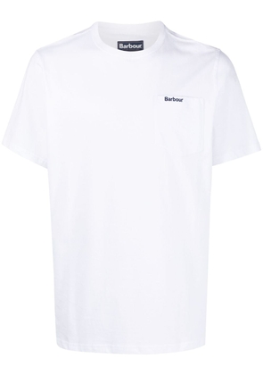 Barbour logo-print chest-pocket T-shirt - White