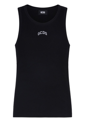 Gcds logo-embroidered fine-ribbed tank top - Black