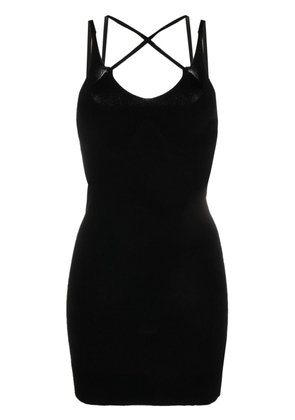 There Was One crossover-strap knitted minidress - Black
