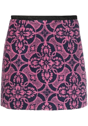 Marine Serre patterned jacquard miniskirt - Pink
