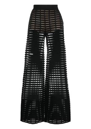 Genny high-waisted sheer trousers - Black