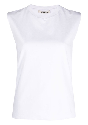 Auralee crew neck sleeveless t-shirt - White