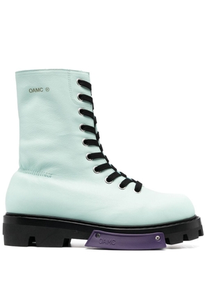 OAMC logo-print lace-up fastening boots - Blue