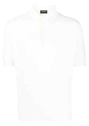 Zegna plain short-sleeved polo shirt - White