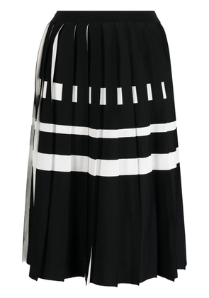 Rochas two-tone pleated midi skirt - Black