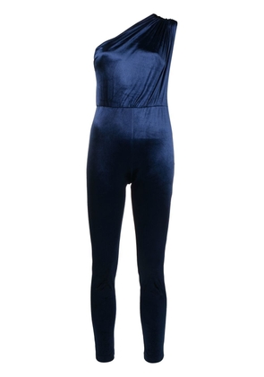 Atlein velvet one-shoulder jumpsuit - Blue