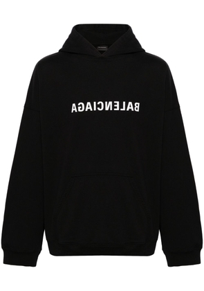 Balenciaga logo-print cotton hoodie - Black