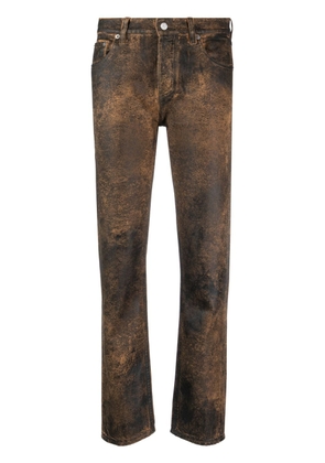 Ralph Lauren Collection 750 coated-finish straight-leg jeans - Brown
