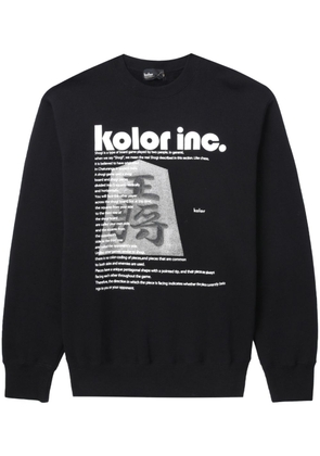 Kolor logo-print cotton sweatshirt - Black