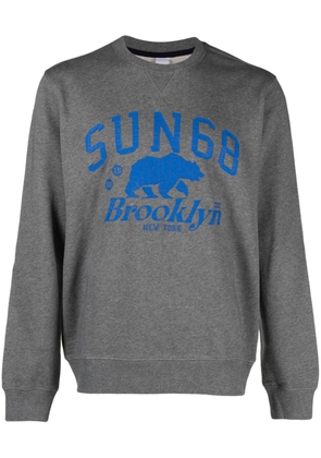 Sun 68 logo-print cotton sweatshirt - Grey