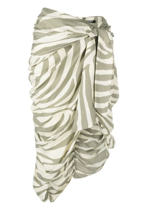 Balmain zebra-print midi skirt - Neutrals
