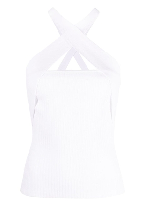 MSGM sleeveless ribbed-knit top - White