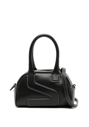 Yuzefi embossed-logo leather tote bag - Black