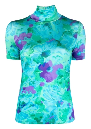 Stella McCartney floral-print short-sleeved top - Blue