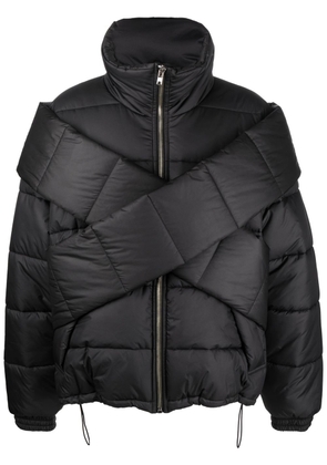 GmbH padded crossover-design jacket - Black
