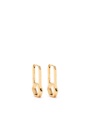 Rachel Jackson hexagonal-padlock hoop earrings - Gold