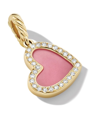 David Yurman 18kt yellow gold Elements Heart diamond and rhodolite pendant - Pink