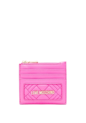 Love Moschino logo-plaque quilted wallet - Pink