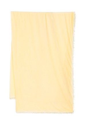 Faliero Sarti frayed-edge modal-blend scarf - Yellow