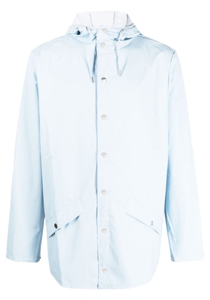 Rains drawstring-hood buttoned rain jacket - Blue