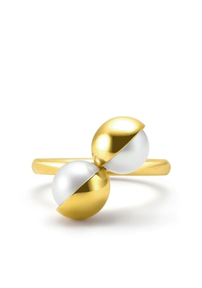 TASAKI 18kt yellow gold M/G TASAKI ARLEQUIN SLASHED freshwater pearl ring