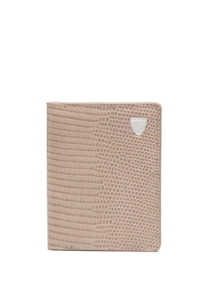 Aspinal Of London bi-fold leather travel wallet - Neutrals