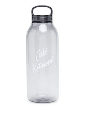 CAFÉ KITSUNÉ logo-print transparent water bottle - Black