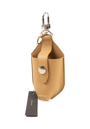 AMIRI pebbled-leather hand sanitizer holder - Neutrals