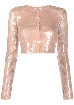 Alexander Wang sequined cropped cardigan - Neutrals
