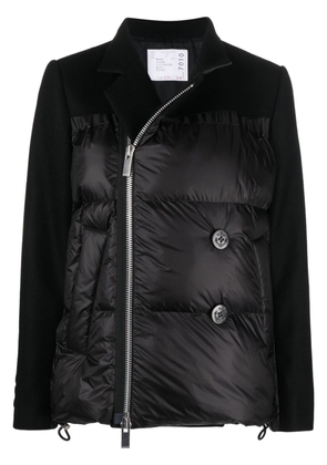 sacai panelled padded jacket - Black