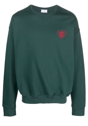 Family First logo-embroidered cotton sweatshirt - Green